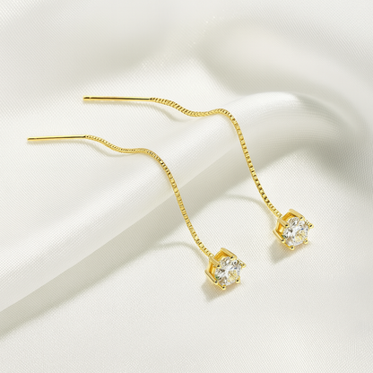 Smyoue Tassel Moissanite Earrings – 0.5/1CT – White Gold
