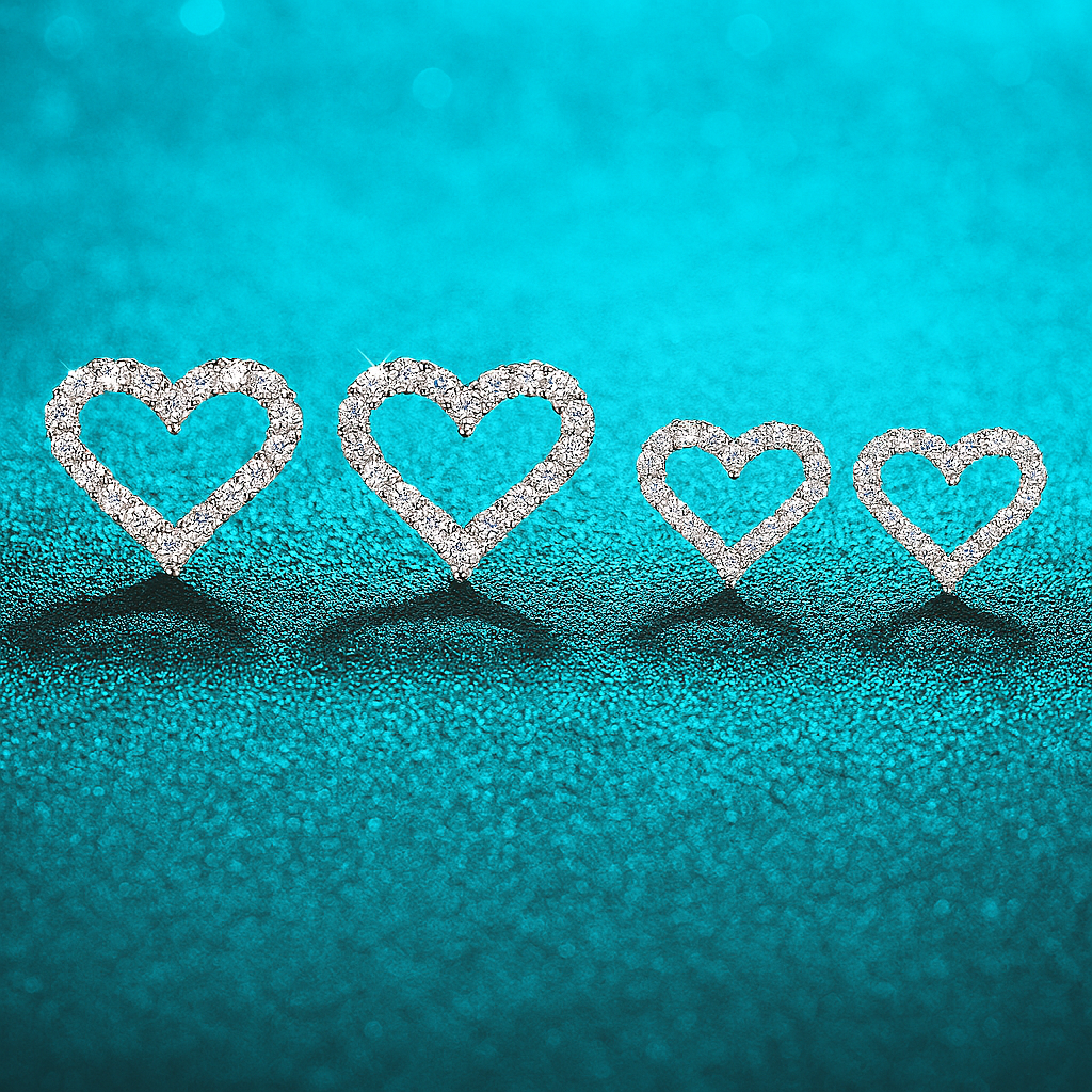 Heart Moissanite Earrings – Smyoue – White Gold – Wedding Jewelry