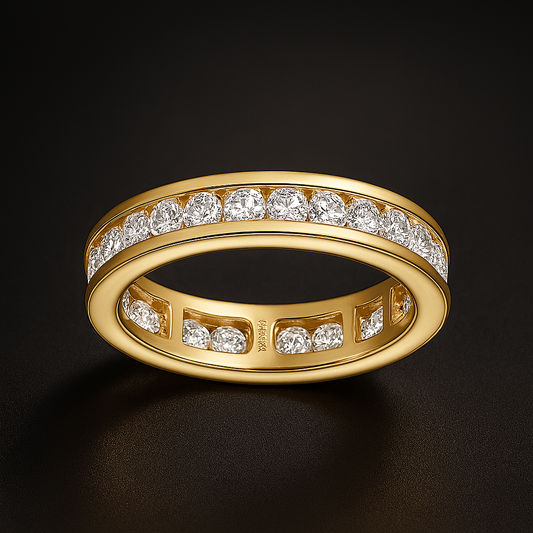 Lnngy 2.5mm Moissanite Eternity Band – White Gold Ring