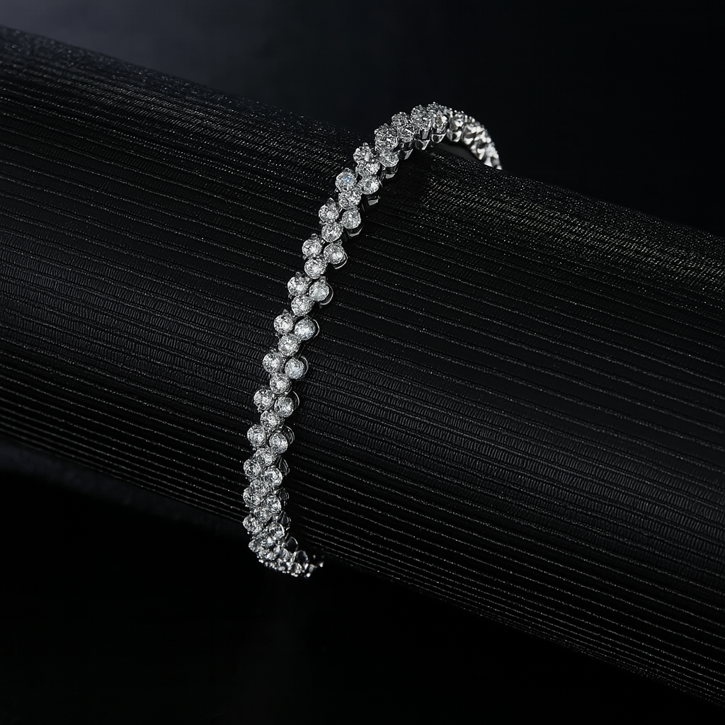Elegant Moissanite 925 Silver Bracelet – Wedding & Party Jewelry