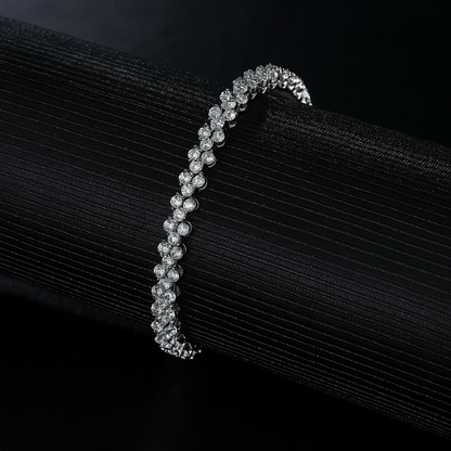 Elegant Moissanite 925 Silver Bracelet – Wedding & Party Jewelry
