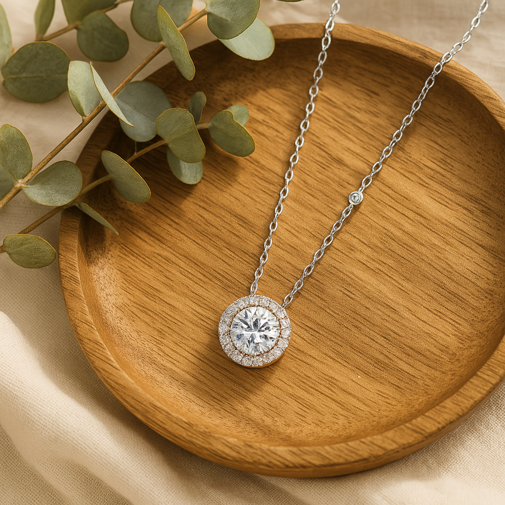 FEOBUR Moissanite Necklace | 1–3CT Certified Sparkle