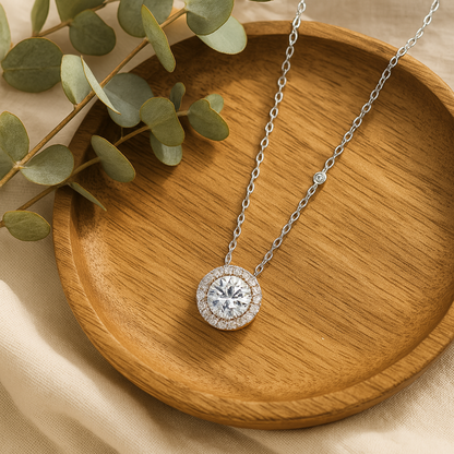 FEOBUR Moissanite Necklace | 1–3CT Certified Sparkle