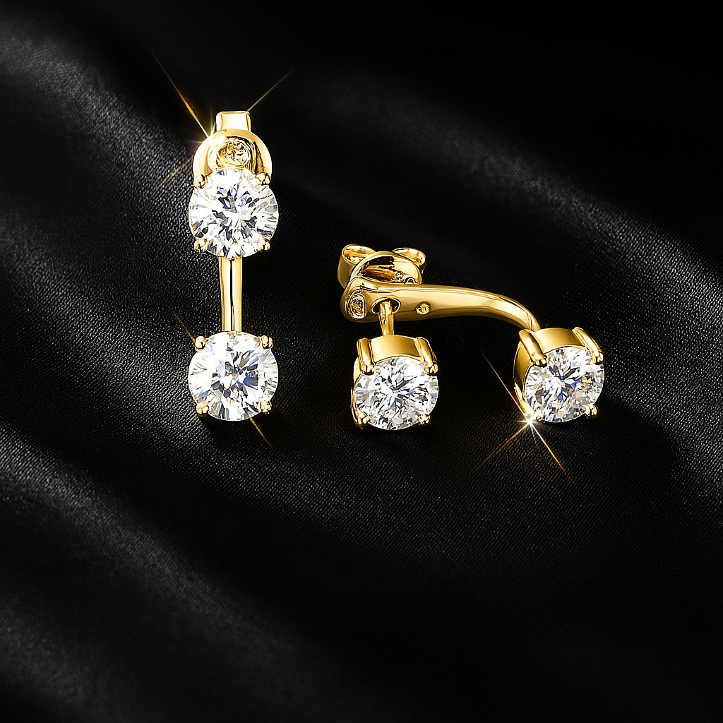 OXTAO Sparkling Moissanite Hoops – White Gold – Fine Jewelry