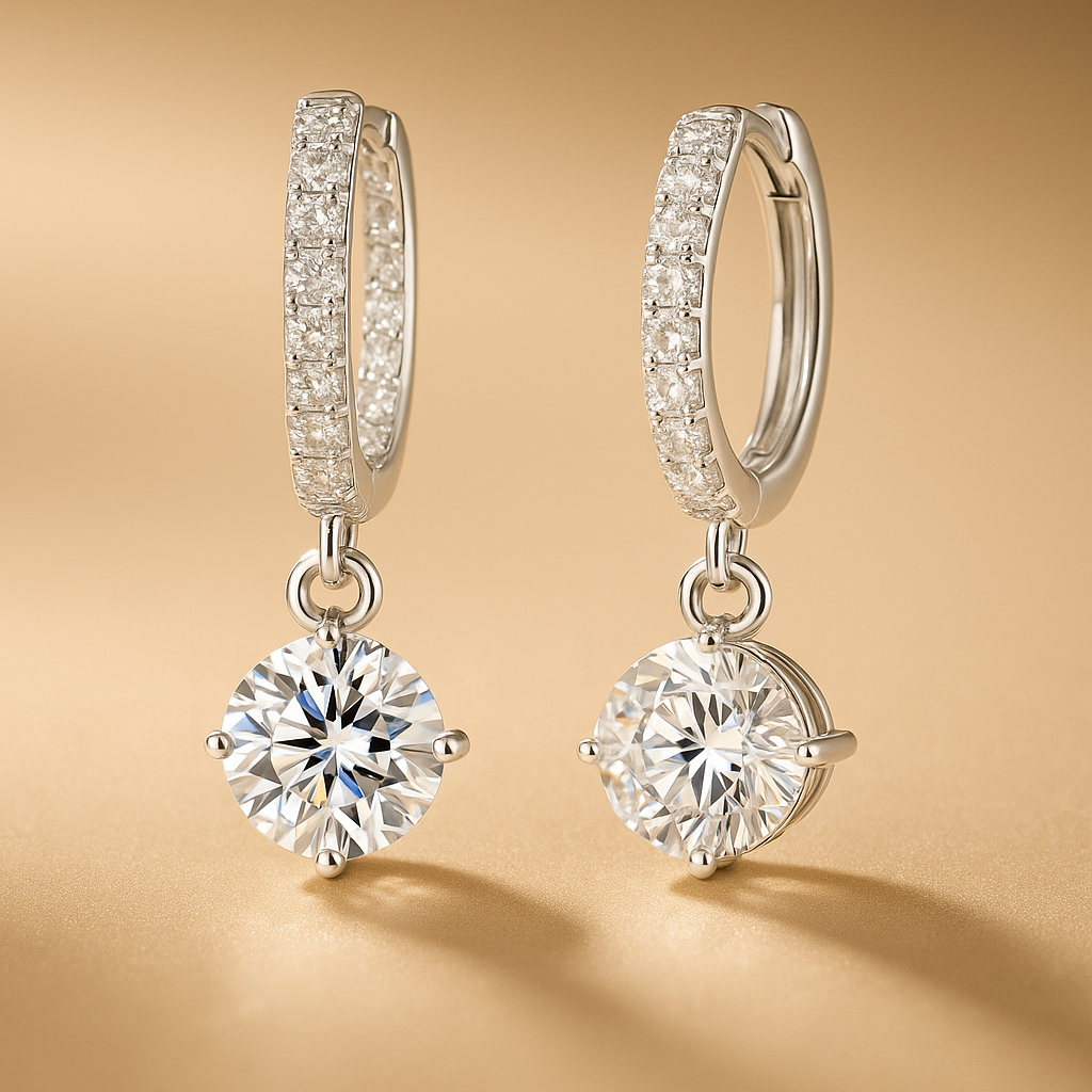 Moissanite or Zircon Drops – Smyoue – D Color – Wedding Jewelry