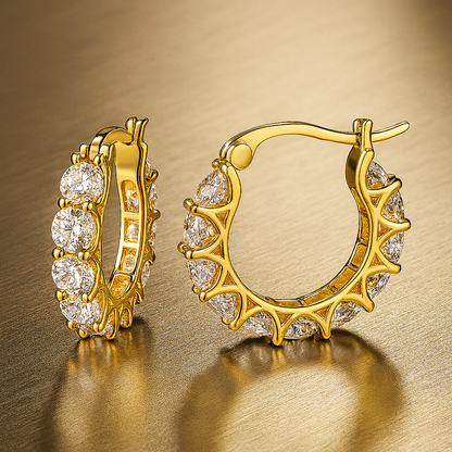 Moissanite Full Hoop Earrings – IOGOU – 2023 Trend – White Gold