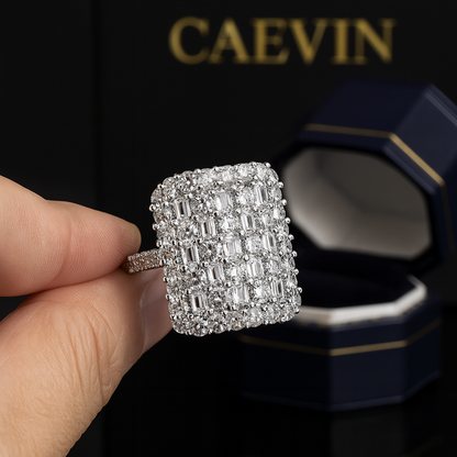 Radiant Zircon Bloom Ring in 925 Sterling Silver