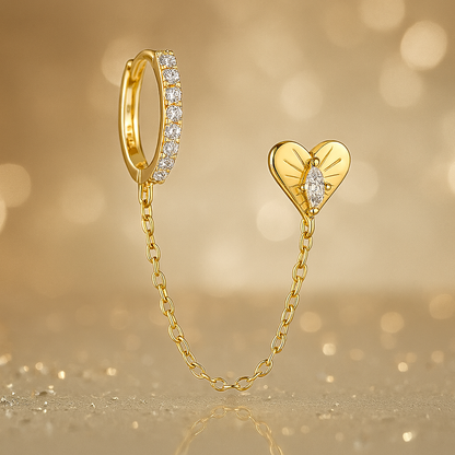 Love Eye Zircon Stud – White Gold – Unique Wedding Jewelry