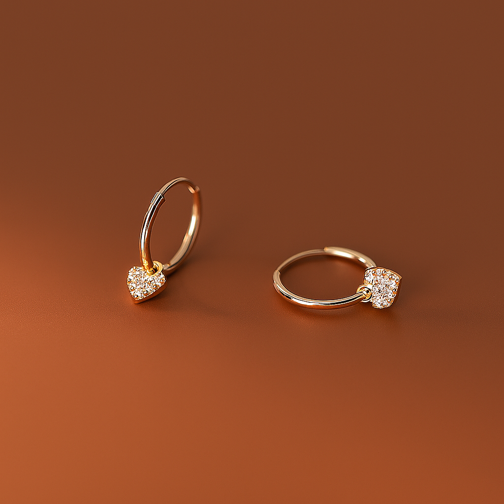 WANTME Love Huggies Earrings – White Gold – Elegant Piercing Jewelry