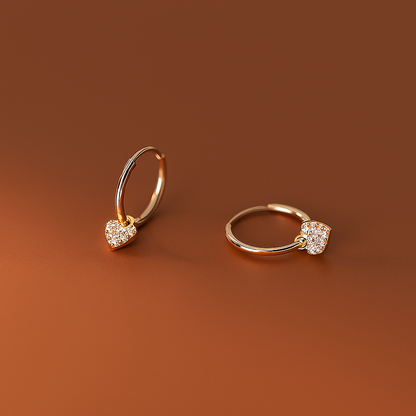 WANTME Love Huggies Earrings – White Gold – Elegant Piercing Jewelry