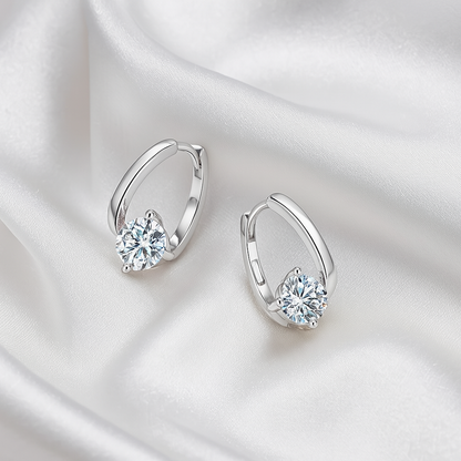 DJMAX 1CT Moissanite Stud Earrings – D Color – White Gold