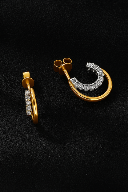 Royale Circle – 14K Gold Moissanite Earrings