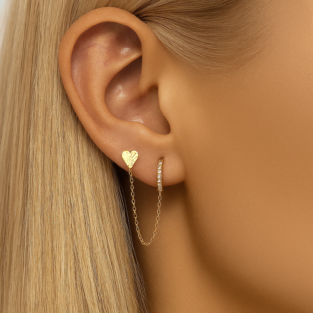 Love Eye Zircon Stud – White Gold – Unique Wedding Jewelry