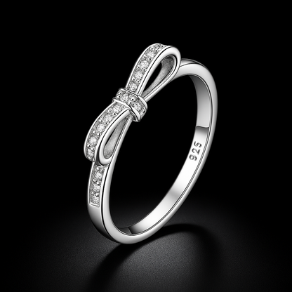 Grace Bow Diamond Ring | 925 Sterling Silver Luxury for Her