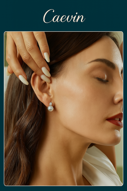 BAMOER 925 Silver Moissanite & Pearl Wedding Earrings
