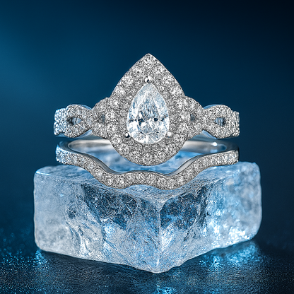 Infinity Teardrop Ring – Premium White Gold, AAAAA CZ