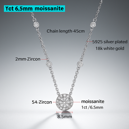 FEOBUR Moissanite Necklace | 1–3CT Certified Sparkle