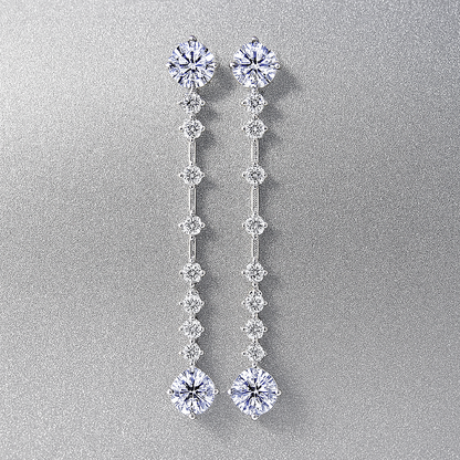 Full Moissanite Tassel Drops – 6CT – Platinum Plated – Luxury Gift