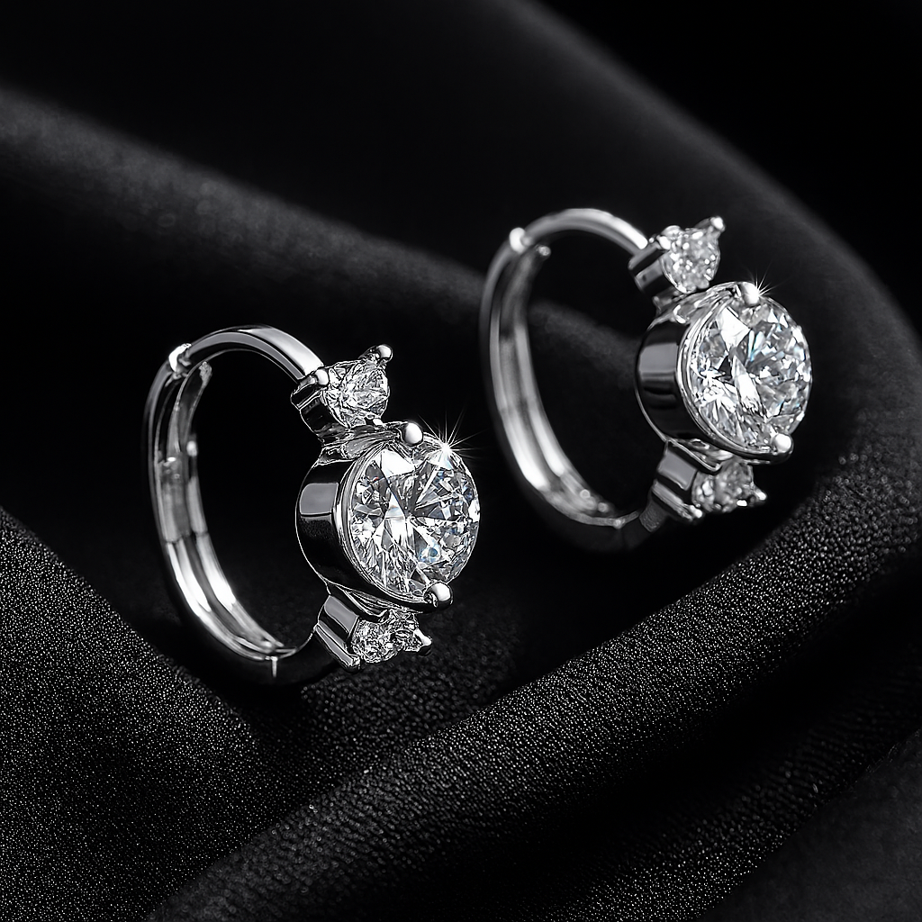 TFGLBU 1CT Moissanite Earrings – GRA – White Gold – Elegant Studs