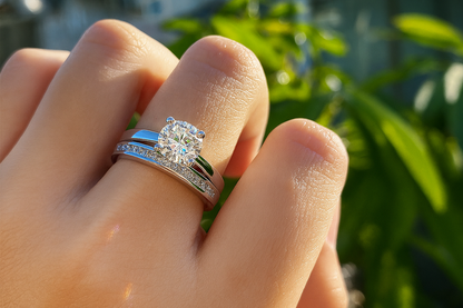 Luxury Solitaire Round Zircon Wedding Ring – White/Yellow Gold Plated