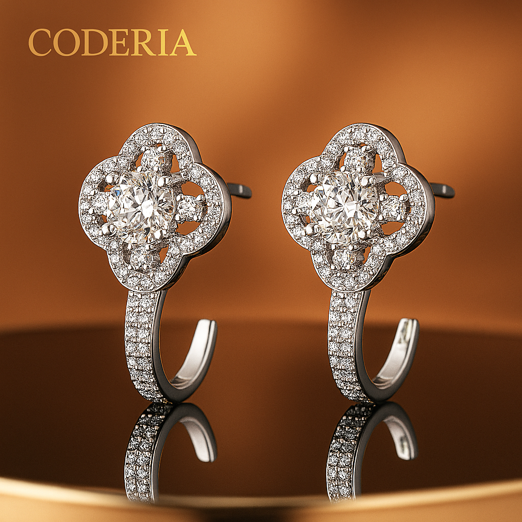 Moissanite Stud Earrings – 0.5CT D/VVS1 – GRA – White Gold