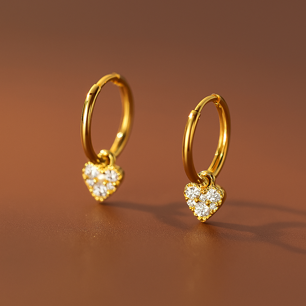 WANTME Love Huggies Earrings – White Gold – Elegant Piercing Jewelry