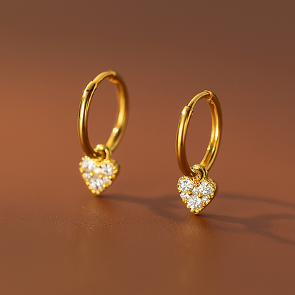 WANTME Love Huggies Earrings – White Gold – Elegant Piercing Jewelry