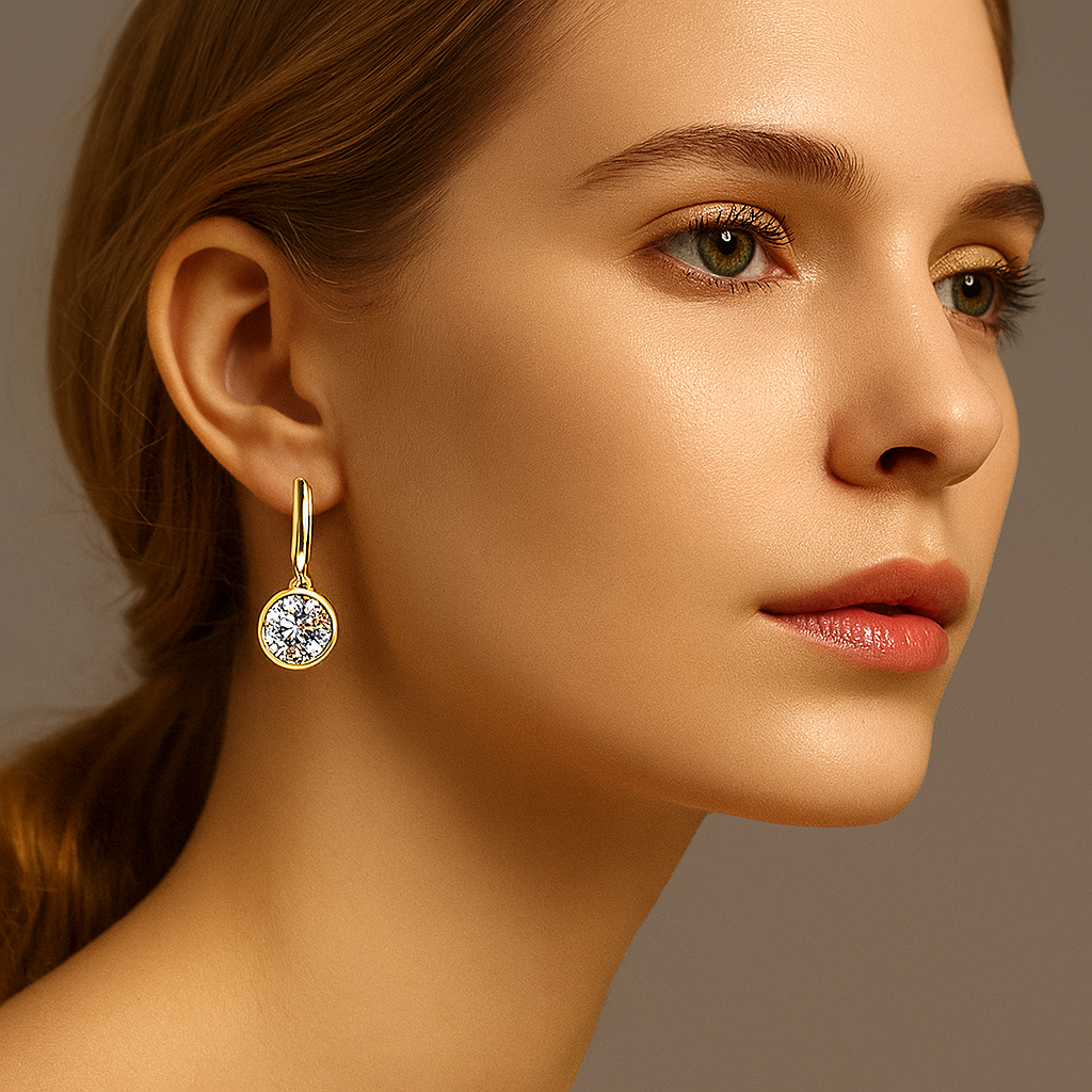 Radiant Moissanite 1-3CT Hoop Drops – 14K White Gold – Sparkle for Every Occasion