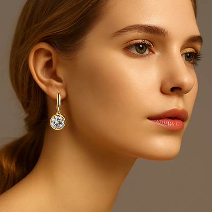 Radiant Moissanite 1-3CT Hoop Drops – 14K White Gold – Sparkle for Every Occasion
