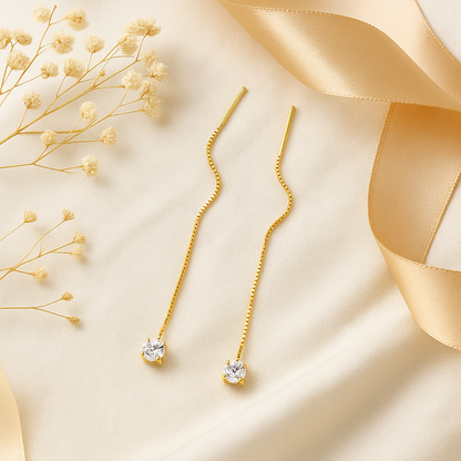 Smyoue Tassel Moissanite Earrings – 0.5/1CT – White Gold