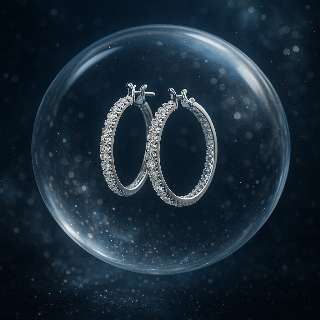 Senlissi Real 925 Silver Diamond Hoops