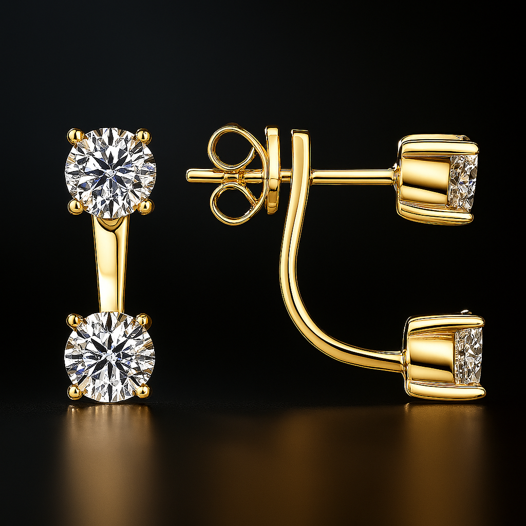OXTAO Sparkling Moissanite Hoops – White Gold – Fine Jewelry