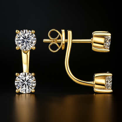 OXTAO Sparkling Moissanite Hoops – White Gold – Fine Jewelry