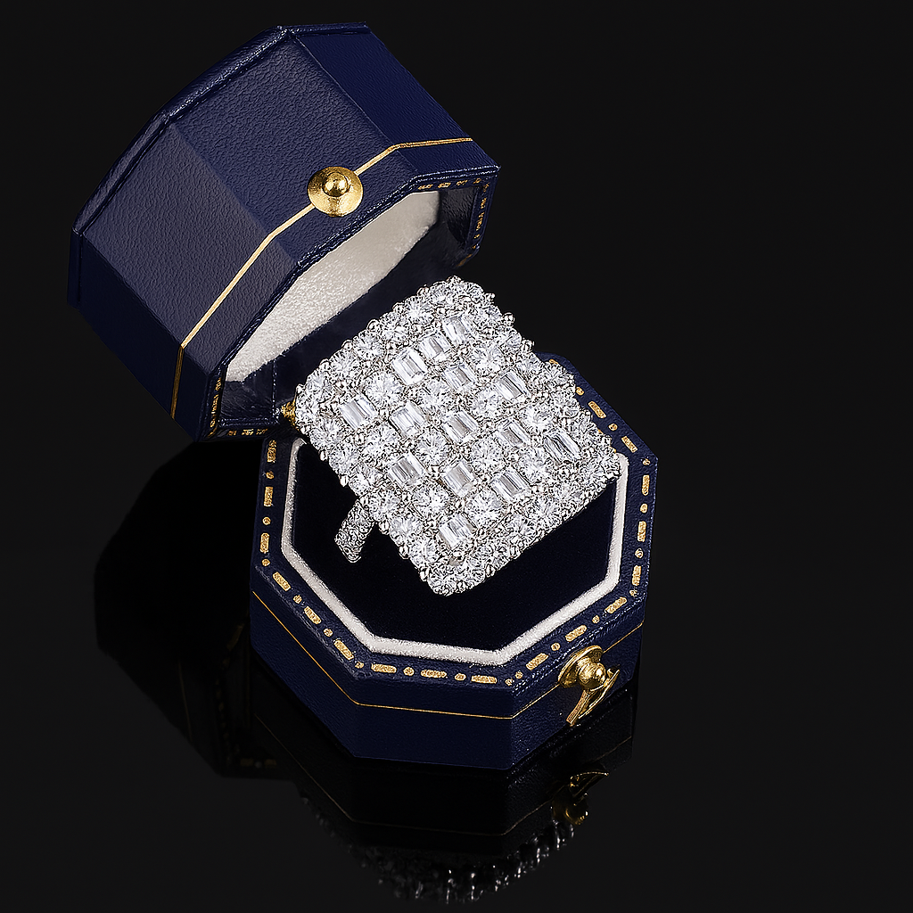 Radiant Zircon Bloom Ring in 925 Sterling Silver