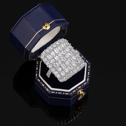 Radiant Zircon Bloom Ring in 925 Sterling Silver