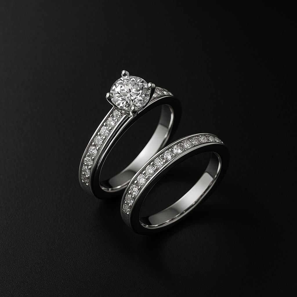 Luxury Solitaire Round Zircon Wedding Ring – White/Yellow Gold Plated