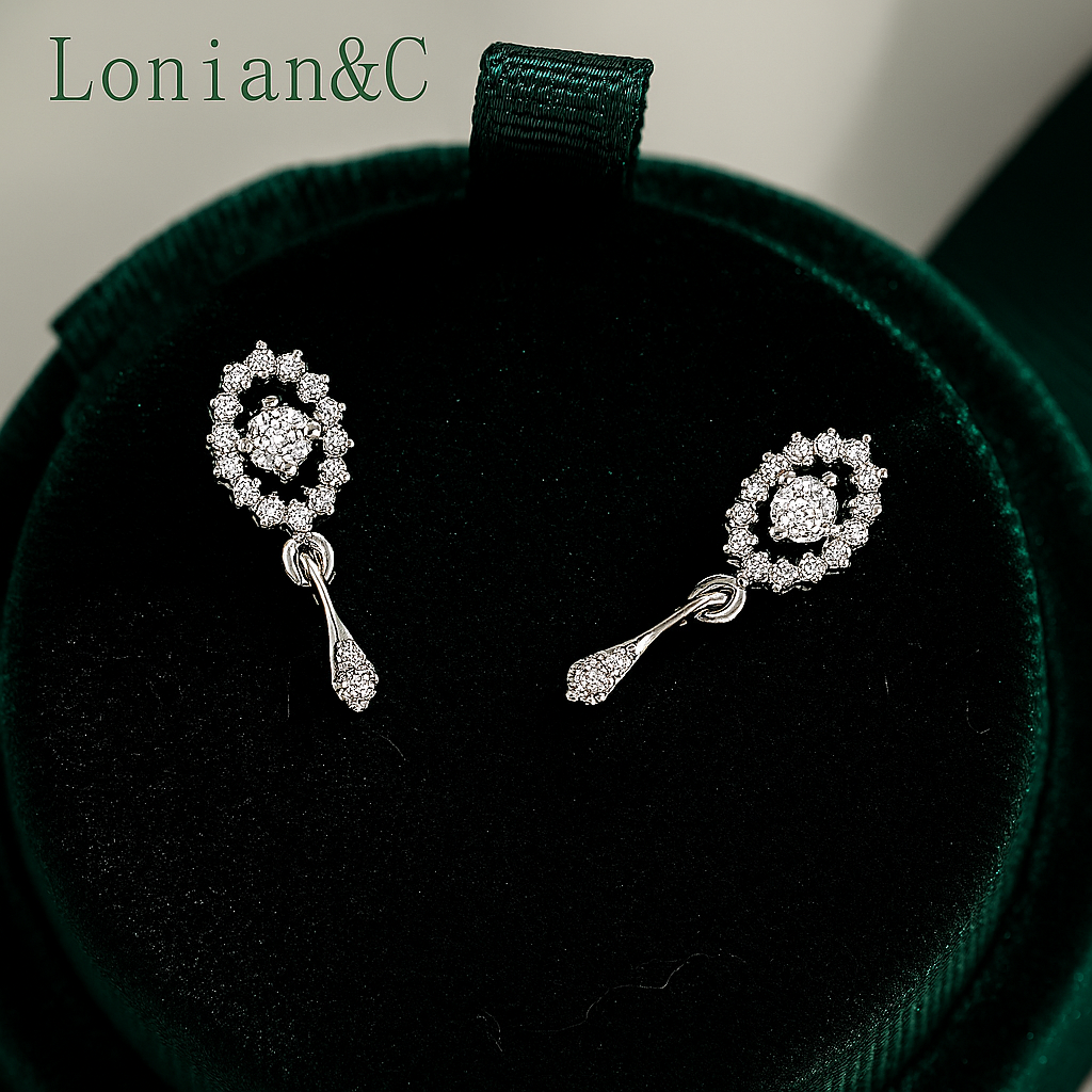 Lonian&C Magic Eye Studs – 3mm Moissanite – D/VVS1 – White Gold