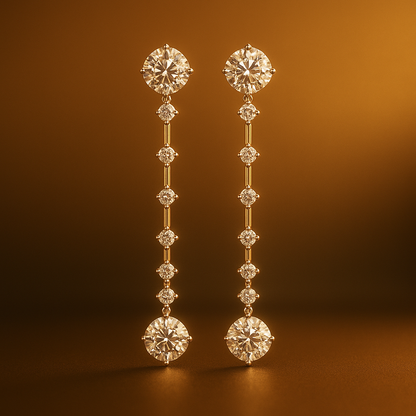 Full Moissanite Tassel Drops – 6CT – Platinum Plated – Luxury Gift
