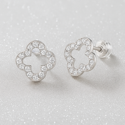 Moissanite Stud Earrings – 0.07CT D/VVS1 – GRA – White Gold