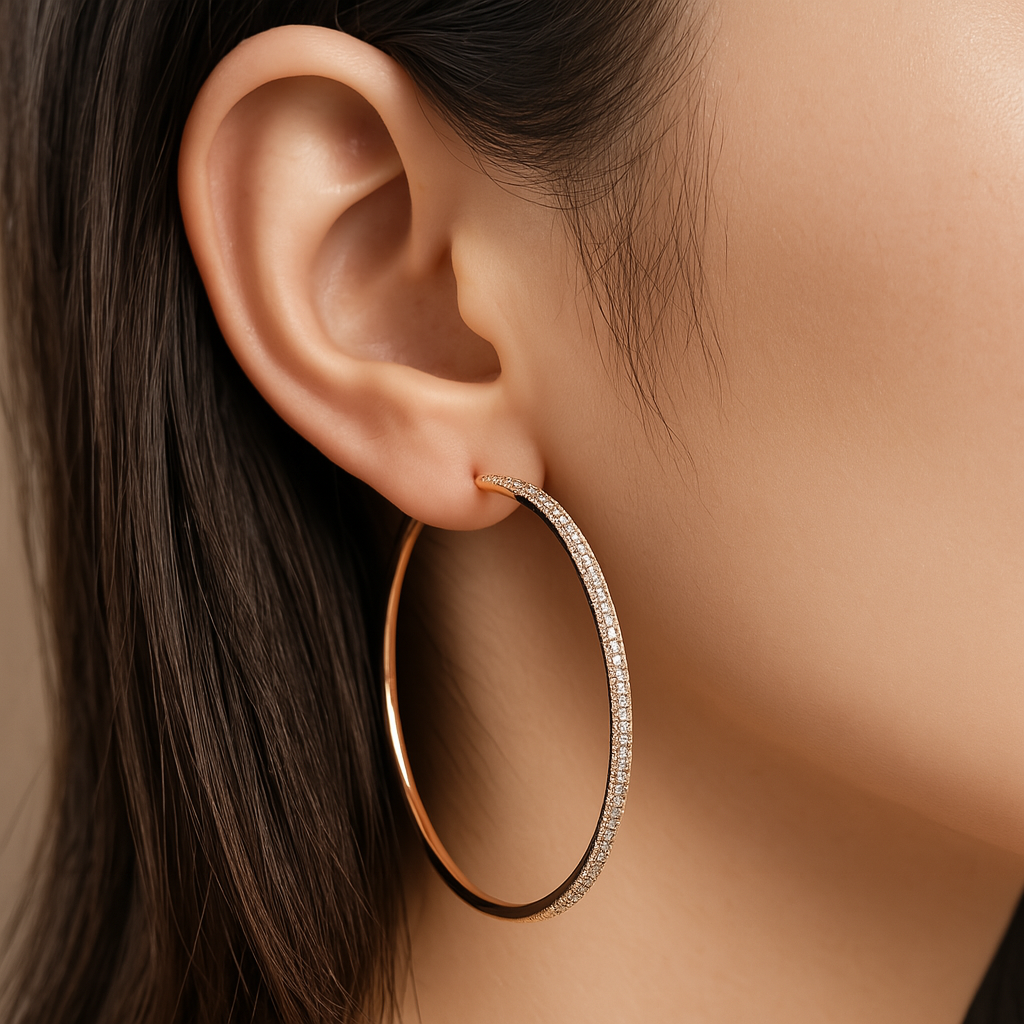 Senlissi Real 925 Silver Diamond Hoops