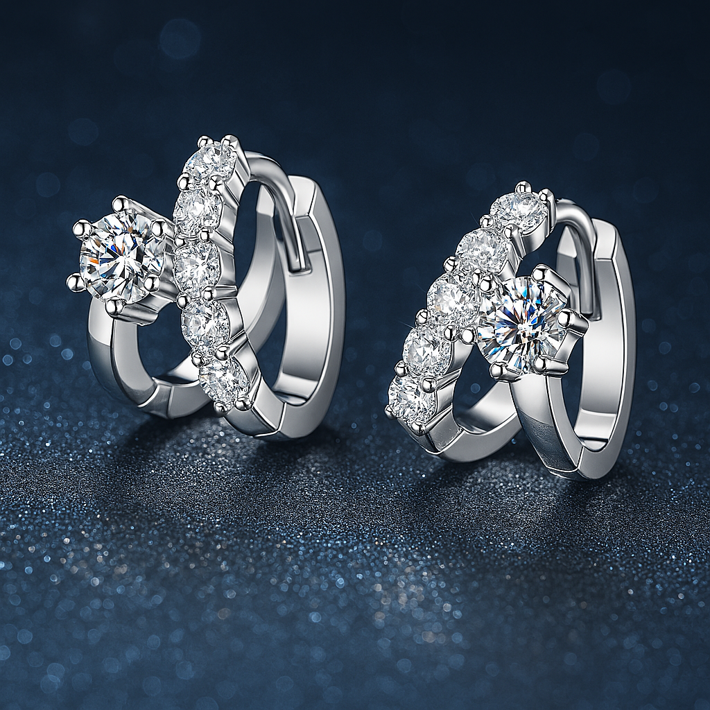 Smyoue 0.3CT Moissanite Studs – White Gold – Bridal Jewelry