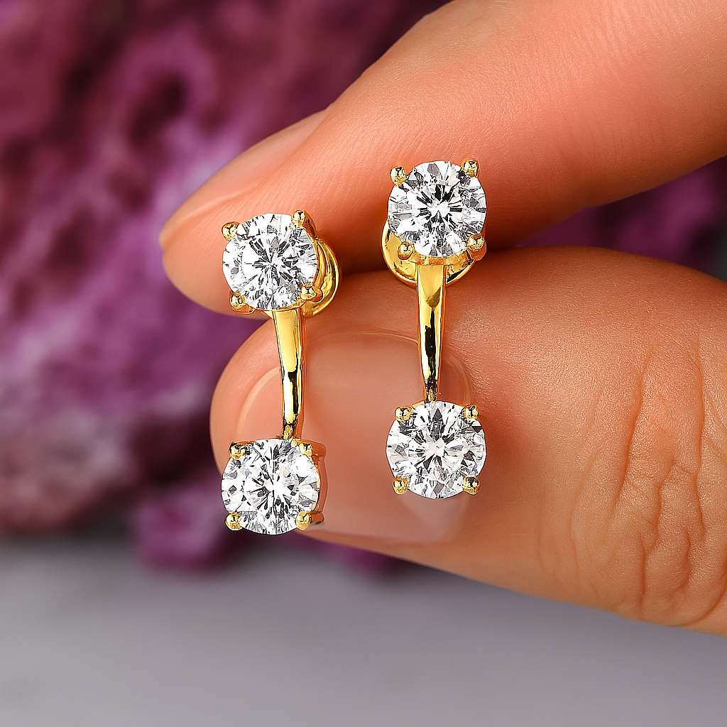 OXTAO Sparkling Moissanite Hoops – White Gold – Fine Jewelry