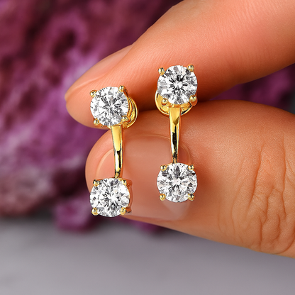 OXTAO Sparkling Moissanite Hoops – White Gold – Fine Jewelry