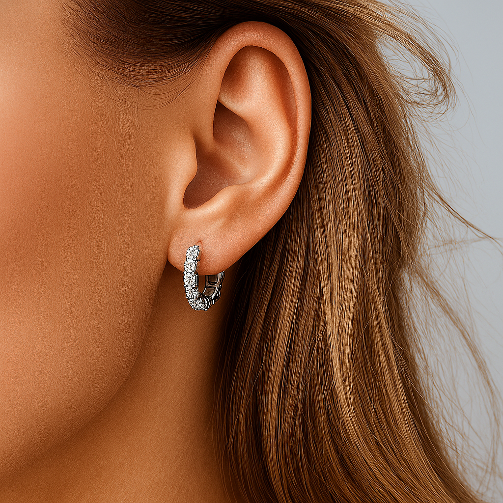 Moissanite Full Hoop Earrings – IOGOU – 2023 Trend – White Gold