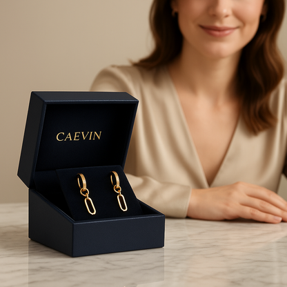 IOGOU Moissanite Paperclip Hoops – D Color – White Gold