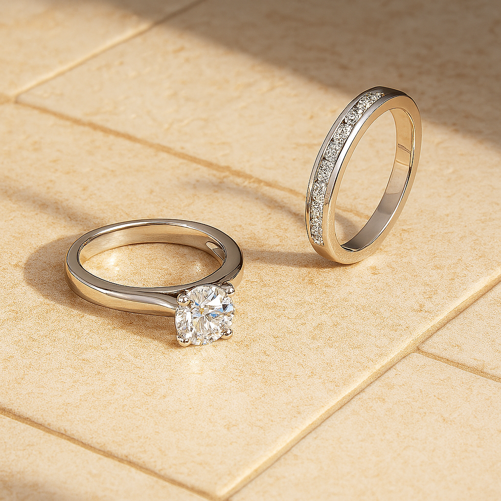 Luxury Solitaire Round Zircon Wedding Ring – White/Yellow Gold Plated