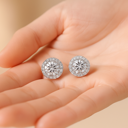 Smyoue Moissanite Studs – 0.3/0.5CT – Ideal Cut – 18K White Gold