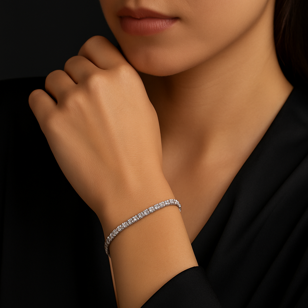 Smyoue D Moissanite Tennis Bracelet