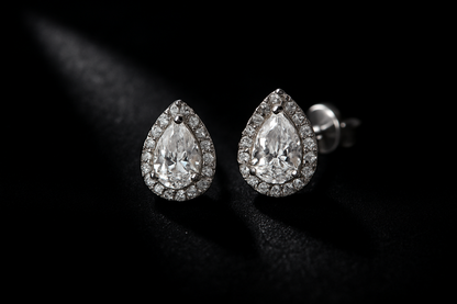 MODIAN Pear Cut Moissanite Earrings – 925 Silver
