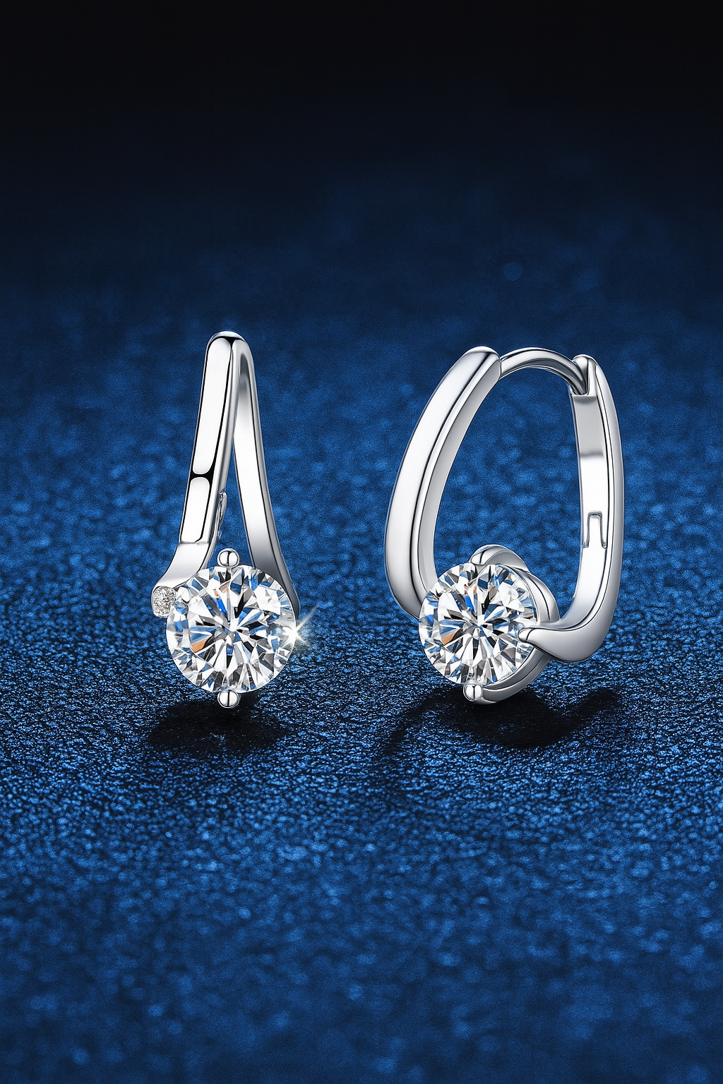 DJMAX 1CT Moissanite Stud Earrings – D Color – White Gold